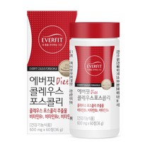 내츄럴플러스 - 에버핏 콜레우스 포스콜리 600mg x 60정 콜레우스 포스콜리추출물 비타민B1 B2 B6 건조효모 콜라겐가수분해물 히알루론산 엘라스틴가수분해물, 1, 600mg*60정
