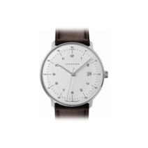 독일 융한스 막스빌 손목시계 가죽 브라운 Junghans Max Bill Quarzuhr aus Edelstahl und Leder Braun 041/4461.00