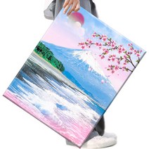 FASEN 액자 캔버스형보석십자수 DIY세트 라운드 비즈 40 X 50cm, FSE83.바다 풍경