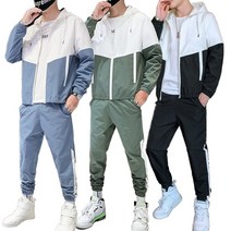 남자 빅사이즈 후드집업 점퍼 조거바지 봄여름 트레이닝복 츄리닝 세트