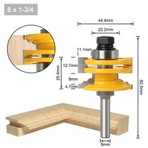 목공용 라우터 생크 유리 도어 레일 및 스타일 가역 라우터 비트 8mm 12mm 1 개 목재 절단 도구 목공, [01] 8mm shank
