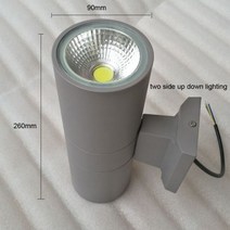 야외 벽 조명 20W 10W 램프 업 다운 베란다 IP65 65mm 90mm 집 정원 장식, gray up down 20W, white color 6000K