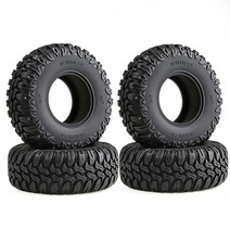 트랙터타이어 105MM 1.9 고무 타이어 휠 1/10 RC 크롤러 자동차 트랙사스 TRX4 RC4WD D90 축 SCX10 II III 레드캣 mst용 4 피스