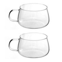 썸띵 손잡이 이중 내열 유리 컵 꽃차 티 홍차 과일차 커피 200ml 2개입, 1개