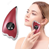 Kiboer 리프팅기 페이스 마사지기 갈바닉 온감케어 진동케어 피부마사지기 5단계조절 홈케어 USB충전 화이트+레드, 레드, Kiboer017a