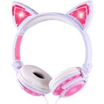 유튜브장비 개인방송장비 블루투스 이어폰 고양이헤드셋, F