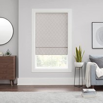 ECLIPSE Darien 단열 암막 무선 안감 창문 로마 쉐이드 거실용 83.8cm x 162.6cm33 64인치 아이보리