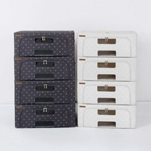 [홈앤하우스] 메이븐 프리미엄 리빙박스 40L 4P, 색상:닛트바닐라, 상세 설명 참조