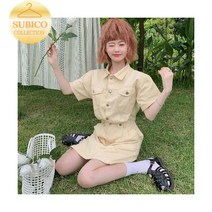 데님 원피스 청 스커트 백예린 동남아 브이넥 키치룩 보라카이 시밀러룩 퍼프