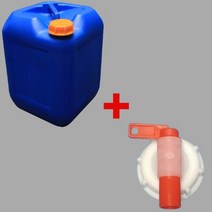 20리터 플라스틱 말통 x 4ea 특수설계로 내용물을 100% 부어낼수있는 식품용기 인증 사각말통, 20B x 4ea + 소분탭