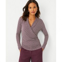 Anntaylor 앤테일러 Chain Print 숄카라 숄칼라 랩 상의 104353