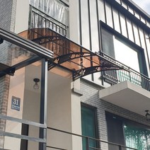 1500X8800 옥상비가림 라운딩차양 브라켓 렉산시공업체 주차장 계단캐노피 자재, 브라운, 블랙, 블랙