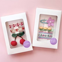 [어린이헤어핀] 삐우까리나 봄봄봄 핑크 & 체리 하트 머리핀 6종 선물세트