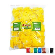 아키우네 클레이 1kg_소포장 10g 100개 유치원만들기 칼라클레이 아키우네 클레이 색점토 클레이만들기 소포장 어린이집 이지피아 소포장 아키우네, 노랑