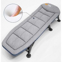 가정용간이침대 폴더블 쿠션 수납주머니 리클라이너, 확장형 사각 튜브(일체형)그레이(200x65)