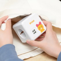 파워존 카카오 파워큐브 USB 4000W 고용량 멀티탭 리본 라이언 16A, 1개