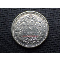 네덜란드 1937 빌헬미나 여왕 10센트 작은 은화 유럽 화폐 희귀주화 기념주화 특별한동전 대박선물