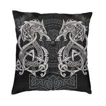 벨벳 인테리어 소품 쇼파 북유럽 쿠션 바이킹 발할라 펜리어 모던 베개 커버 몬스터 울프 오딘 소파 장식 살롱, 45x45cm 18x18in, 8