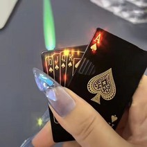 기계식라이터 터보 충전 특이한 c타입플레잉 카드 제트 라이터 특이한 토치 터보 부탄 가스 크리에이티브, 블루, 1개