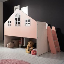 어반 어린이 낮은 벙커 침대+알로 매트리스, 웜그레이-워시