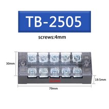 듀얼 행 스트립 스크류 터미널 블록 고정 배선 보드 와이어 커넥터 TB1503TB1506 15A TB2503TB2506 25A, [02] TB1504