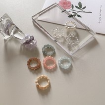 구름 오팔 투명 볼드 아크릴반지 11color