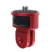알루미늄 합금 1/4 인치 나사 삼각대 어댑터 360 회전 마운트 홀더 GO Pro 10 9 Insta-360 1 카메라 액세서리, 레드 블랙