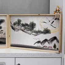 꾸밈데코_월데코벽걸이액자_사각우드액자액자수채화느낌의소나무풍경(tf848)_홈갤러리디자인액자홈데코소품, 이미지2