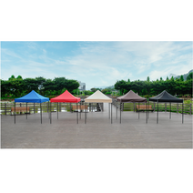 [조은마켓] 새롭게 돌아왔다!! 리브포어스 야외 행사용 천막세트, 3m×3m, 지붕+프레임+투명바람막이4면, 브라운