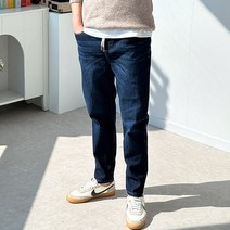 핏콕 남성용 워싱 데님 편안한 밴딩 스판 빅사이즈 청바지