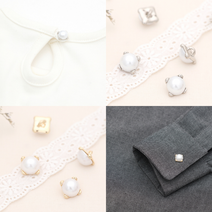 소잉데일리] 반콩 자개 진주 단추 모음 블라우스 원피스 의류 소품 다양한 디자인 여밈 장식 수선, 로맨틱 실버 74224, 8. 진주단추 2600