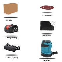 벨트 샌더 샌딩기 전동 사포 연마기 무선 랜덤 궤도 샌더 우드 그라인더 마키타 18V 배터리 용 사포 연마 전기 그라인딩 3 단, 04 파란