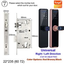 지문도어락 전자 도어락 2023 raykube 생체 인식 도어 잠금 k7 pro + 블랙 스마트 잠금 tuya app 원격 잠금 해제 열쇠가없는 잠금 도어, 22x235 6072, 없음