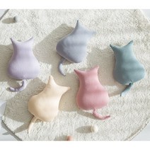 푹신한 쿠션 침대틈새 쇼파 꽈배기 미용실 독서 귀여운반전 고양이뒤태 이케아, L 로즈핑크