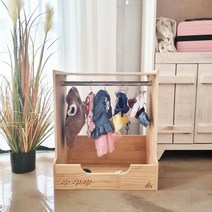 [루월드펫] 원목 강아지 고양이 애견 옷 행거, 단일수량