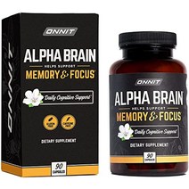 onnit 알파 브레인 프리미엄 누트로픽 브레인 보충제 90개 남성용 amp 여성 - 집중력을 위한 무카페인 포커스 캡슐 뇌 증폭기 기억력 지원 - 브레인 부스터 고양이 발톱 바코