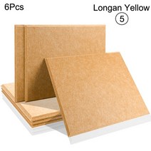 방음 부스 6 Pcs 사운드 흡수 소재 Acoust 절연 Absorcion 패널 도어 씰 스트립 홈 음악 스튜디오 벽, [01] Rectangle, [04] 5--Longan Yellow, [01] 0.8cm Medium Density