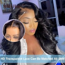 MSH 머리 HD 레이스 정면 가발 페루 바디 웨이브 프런트 인모 여성을 위한 폐쇄, 08 30inches_02 180%, 02 13x4 HD Transparent