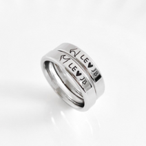 1+1 SET 반쪽하트4mm반지