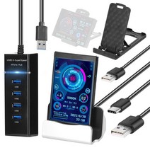 서브모니터 소형 포터블 보조 모니터 3.5 인치 IPS 디스플레이 화면 미니 ITX 케이스 USB TYPE-C 컴퓨터 CPU GPU RAM 날짜 표시, [02] type 2