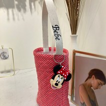 에이미양품점 이니셜자수 땡땡이 체크 누빔텀블러백