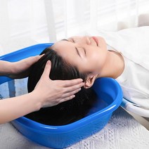 PK글로벌 1+1 누워서 머리감는 대야 환자용 간병 세발기, 블루