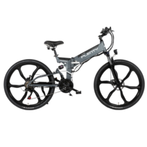 MONTHERIA 48V 전기자전거 MTB자전거 알루미늄 차체 산악자전거 21단변속 24/26인치 접이식 B918-132, 13AH-45KM, 그레이 26인치스타일B