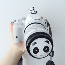 Zoom-AI DSLR 미러리스 카메라 캐릭터 핫슈 보호 커버, 1개, 판다 렌즈캡 58mm