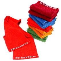 리빙유진 빠른흡수 면100% 스포츠타올 헬스 등산수건 세트, 빨강, 스포츠 타올 7장