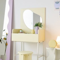 파스텔 수납 E0 거울 화장대 600, 버터옐로우