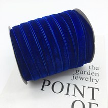 [29색] 10mm 벨벳 리본끈 단면 테이프 머리띠 공예 악세사리 마스크스트랩 재료 1마, 07. 딥 블루, 1개