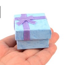 리본 끈 반지 포장 상자 기념일 커플링 돌잔치 돌반지 케이스 쥬얼리 매장 판매용 사각 미니 박스 귀걸이 보호 쿠션 흔들림 방지 소형 보관함, 색상, 레드