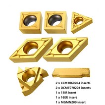 선반공구 터닝도구 7pcs 터닝 도구 카바이드 인서트 12mm 생크 선반 보링 바 홀더 세트 키트 ccmt060204 11ir 16er mgmn200 dcmt070204, 사양1