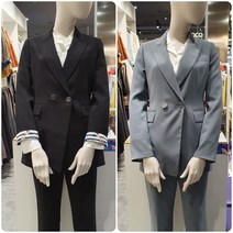 3여성)올리비아로렌 봄 힙을 덮는 기장감의 세미더블 수트자켓 VOPGAXS2121